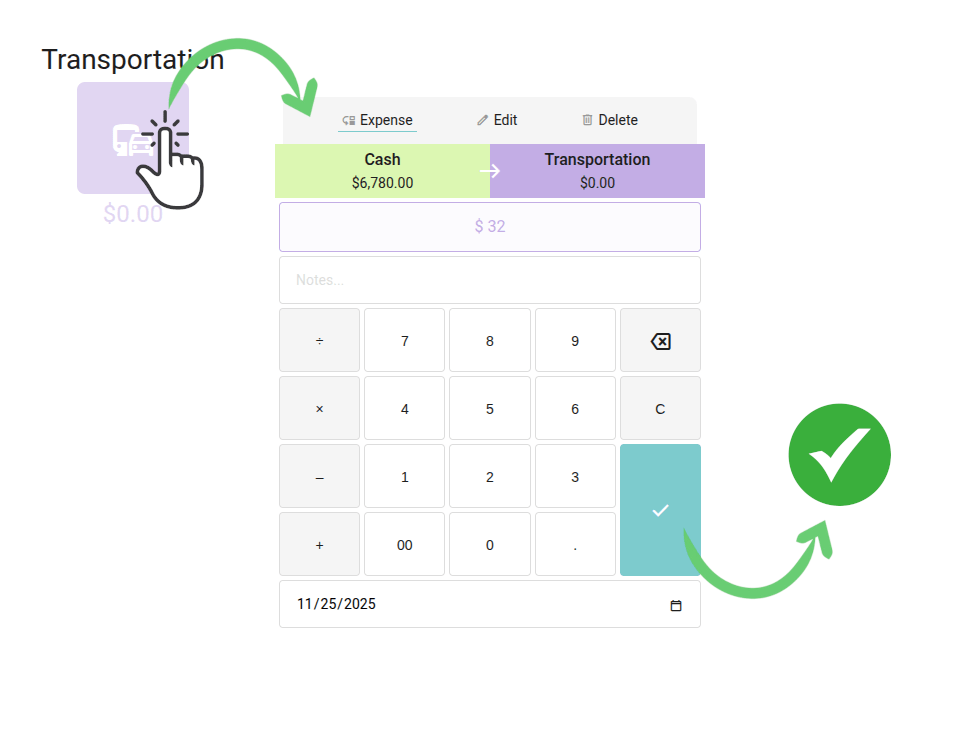 Expense logging form